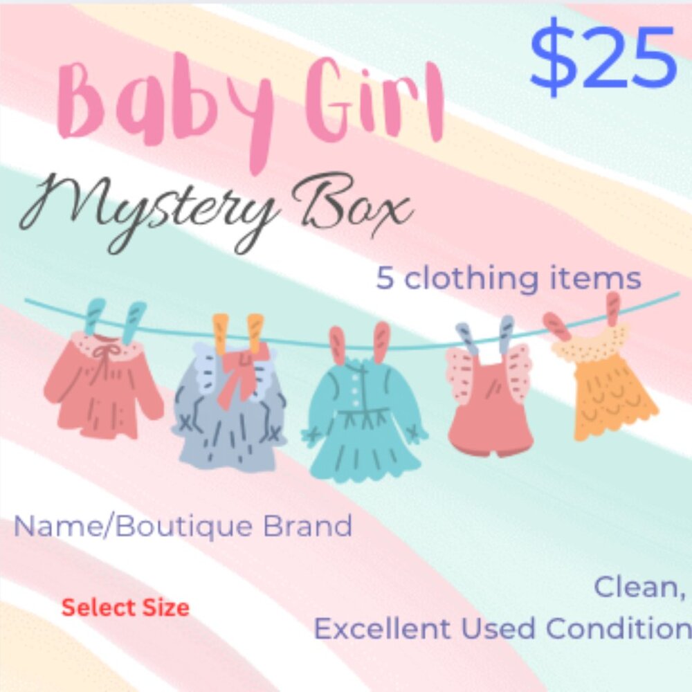 Baby Mystery Clothing Bundle 5 Pc | Newborn–3M | Boutique and Name Brands